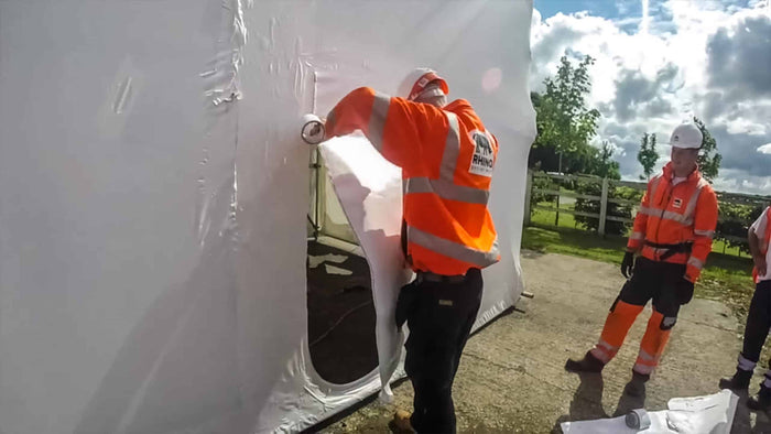 How Do I Install a Zipped Access Door Into Shrink Wrap Sheeting?