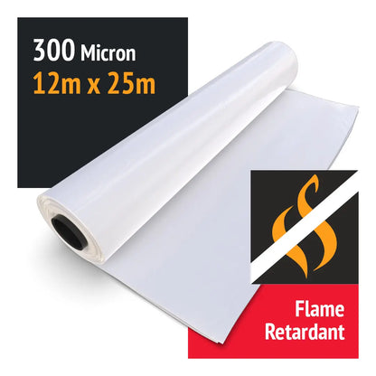Flame Retardant Shrink Wrap Film 300 Micron 12m x 25m - For Scaffolding