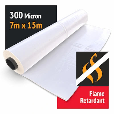 Flame Retardant Shrink Wrap Film 300 Micron 7m x 15m - For Scaffolding