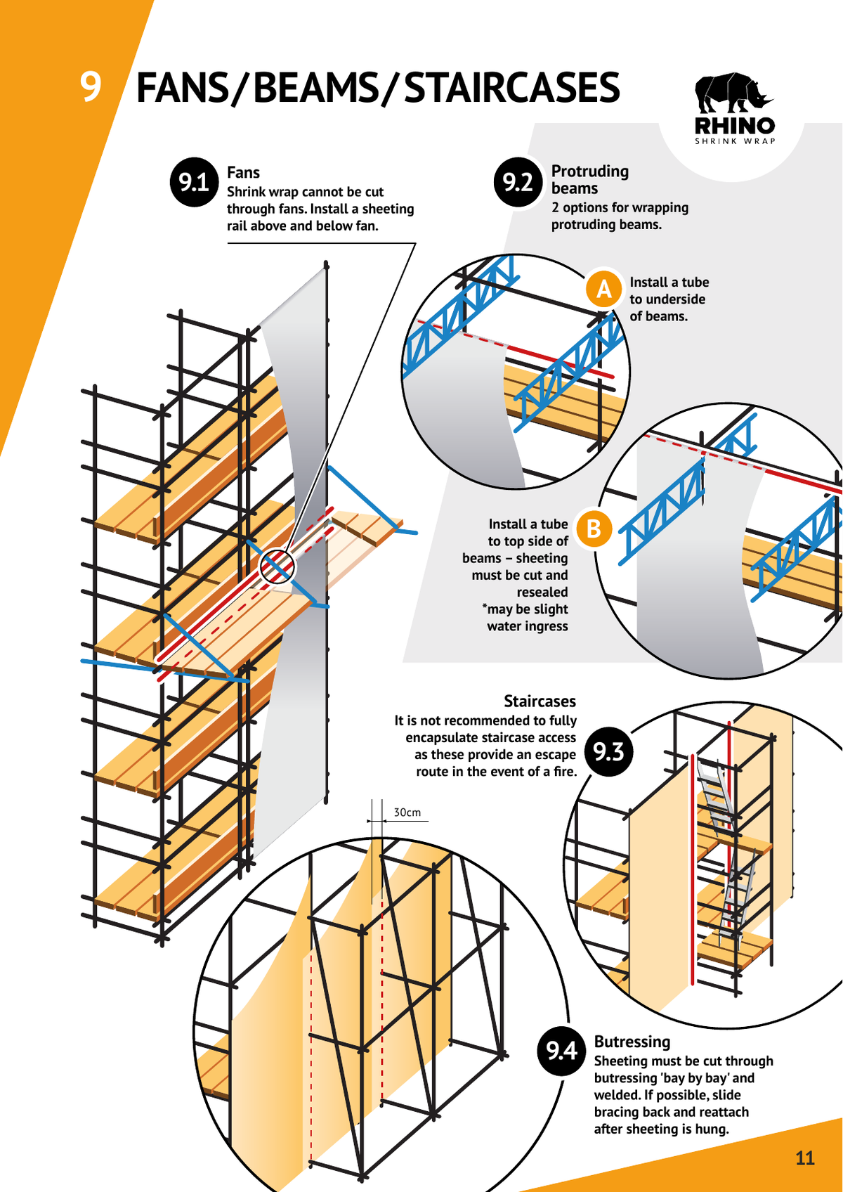 Fans beams staircases and bracing setup details