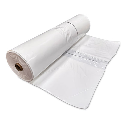 Rhino 200 micron shrink wrap film roll 10m x 50m partially unrolled