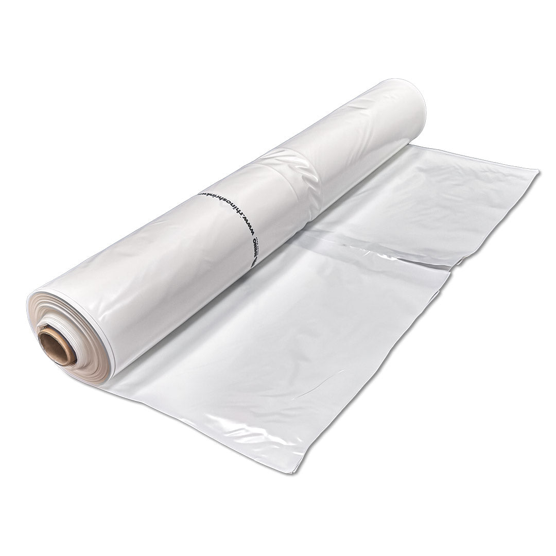 Rhino 200 micron shrink wrap film roll 6m x 50m partially unrolled