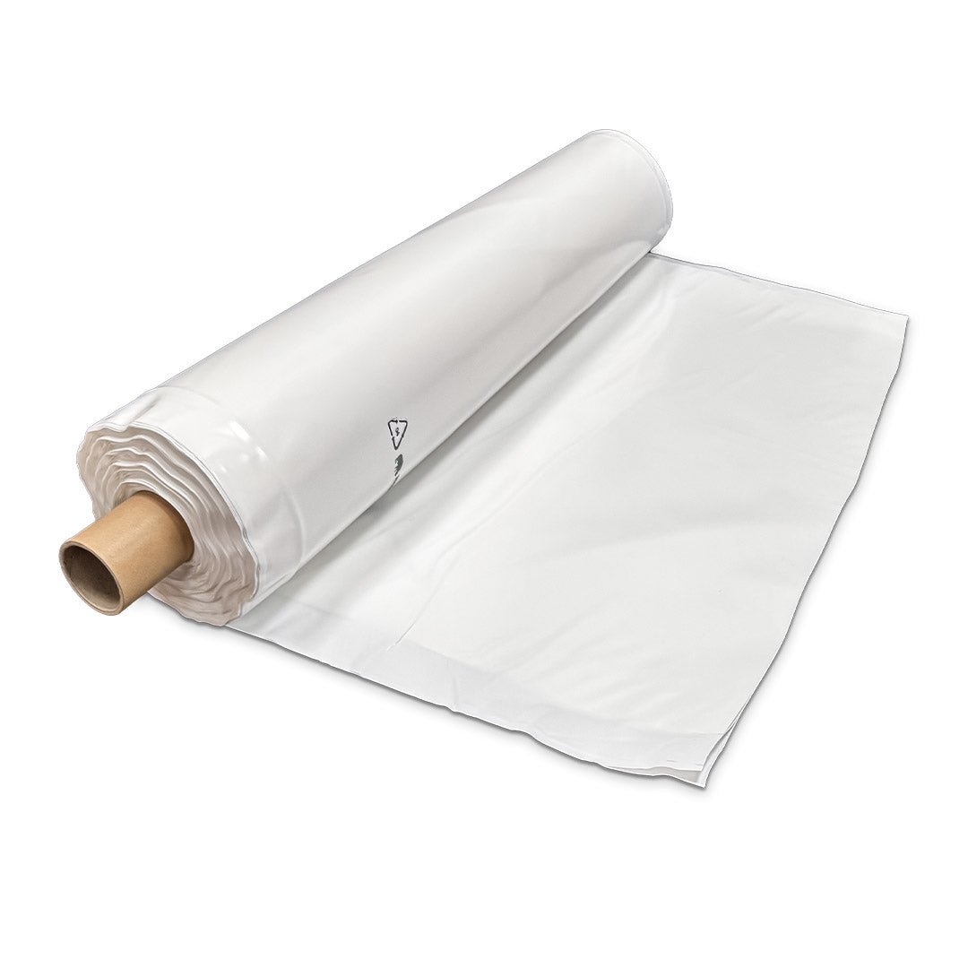 Rhino 250 micron shrink wrap film roll 5m x 50m partially unrolled